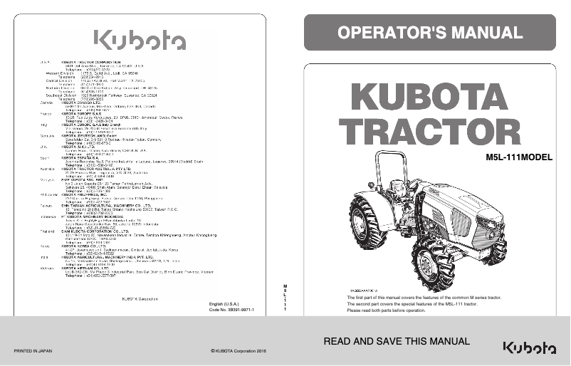 First page image of the manual for M5L-111RC