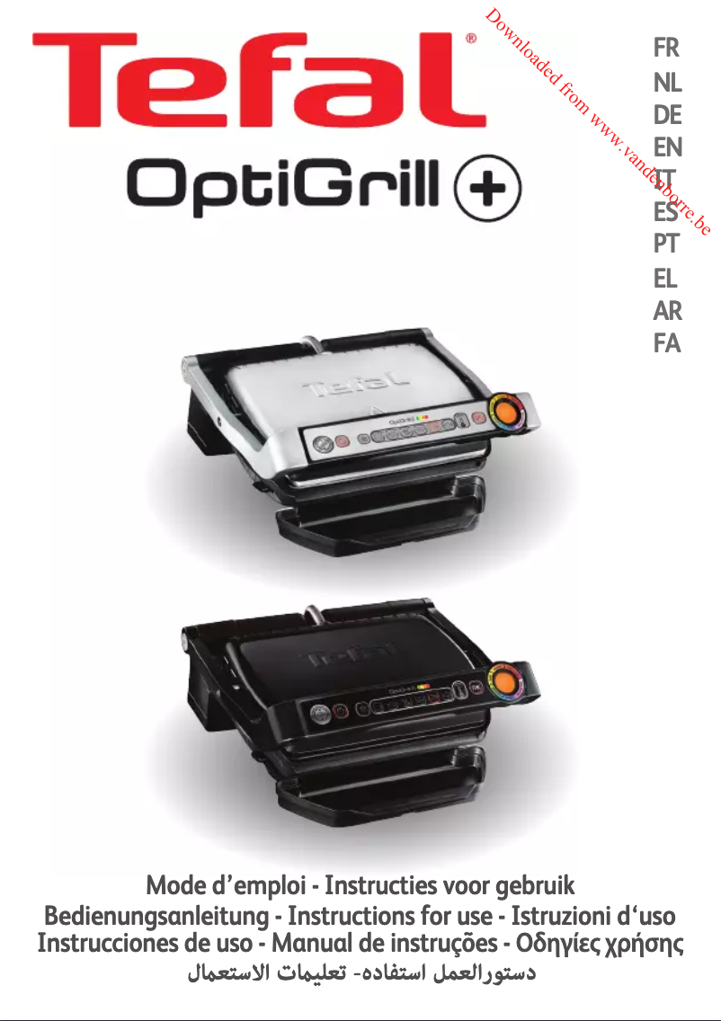 First page image of the manual for OptiGrill YY4399