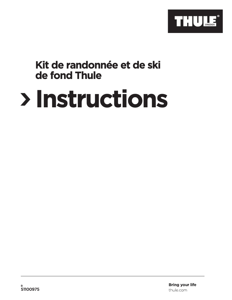 Page 1 of the manual User Manual Thule Cross-Country Skiing Hiking Kit