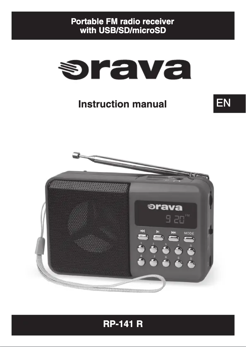 Page 1 of the manual User Manual Orava RP-141 R