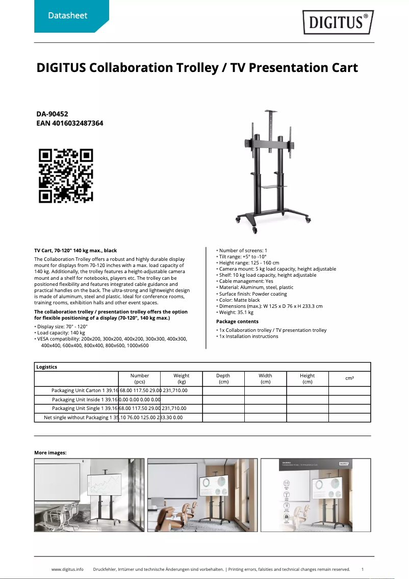 First page image of the manual for DA-90452