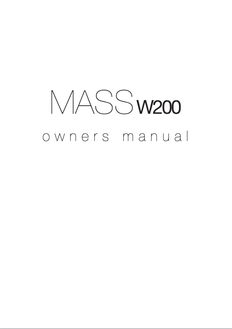 Page 1 of the manual User Manual Monitor Audio Mass W200