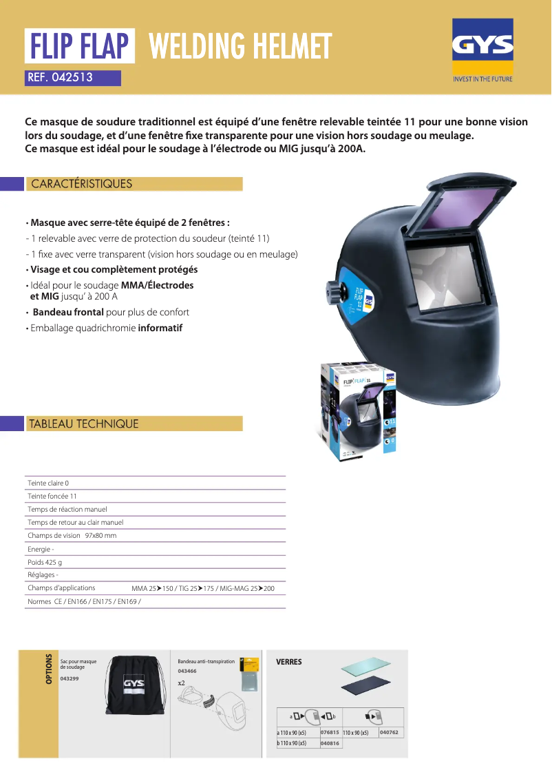 Page 1 of the manual Technical Sheet GYS Flip-Flap