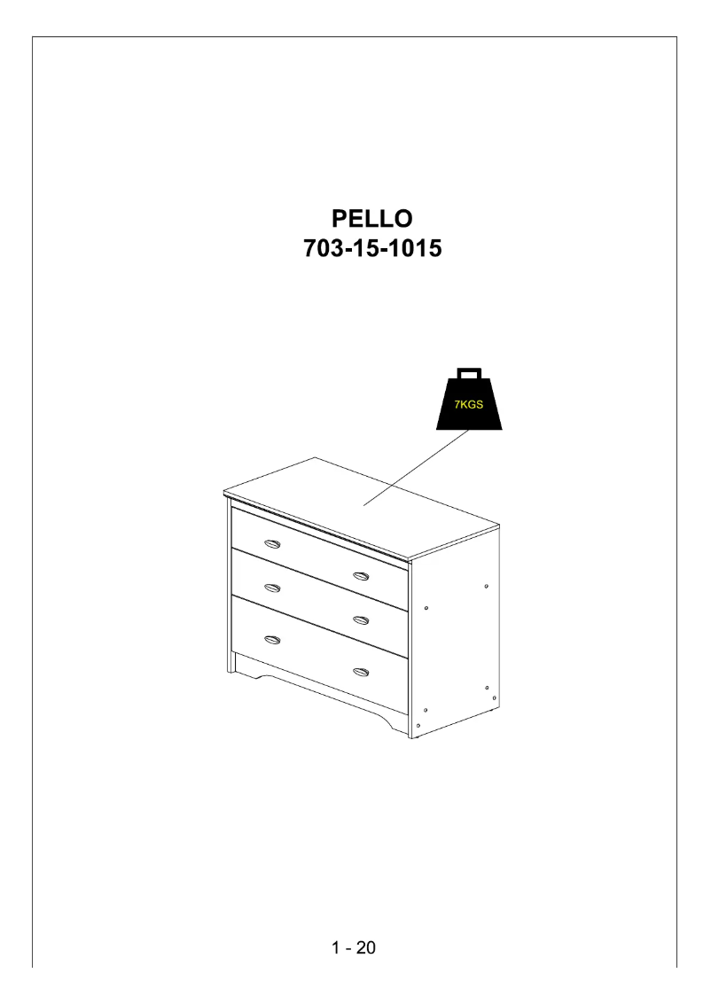 First page image of the manual for Pello (81x40x75)
