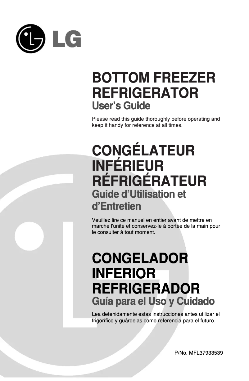 First page image of the manual for GR-L258USGH