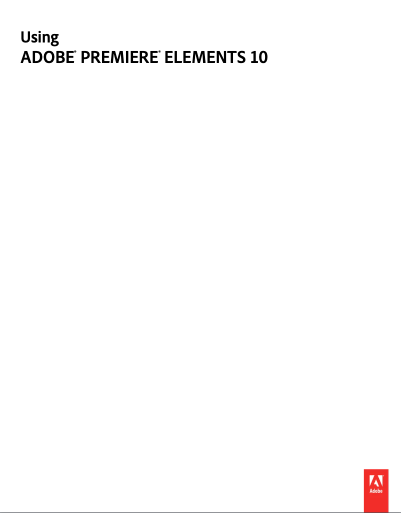 Page 1 of the manual User Manual Adobe Premiere Elements 10