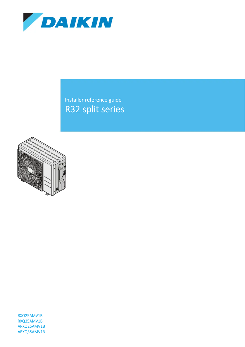 First page image of the manual for RXQ35AMV1B