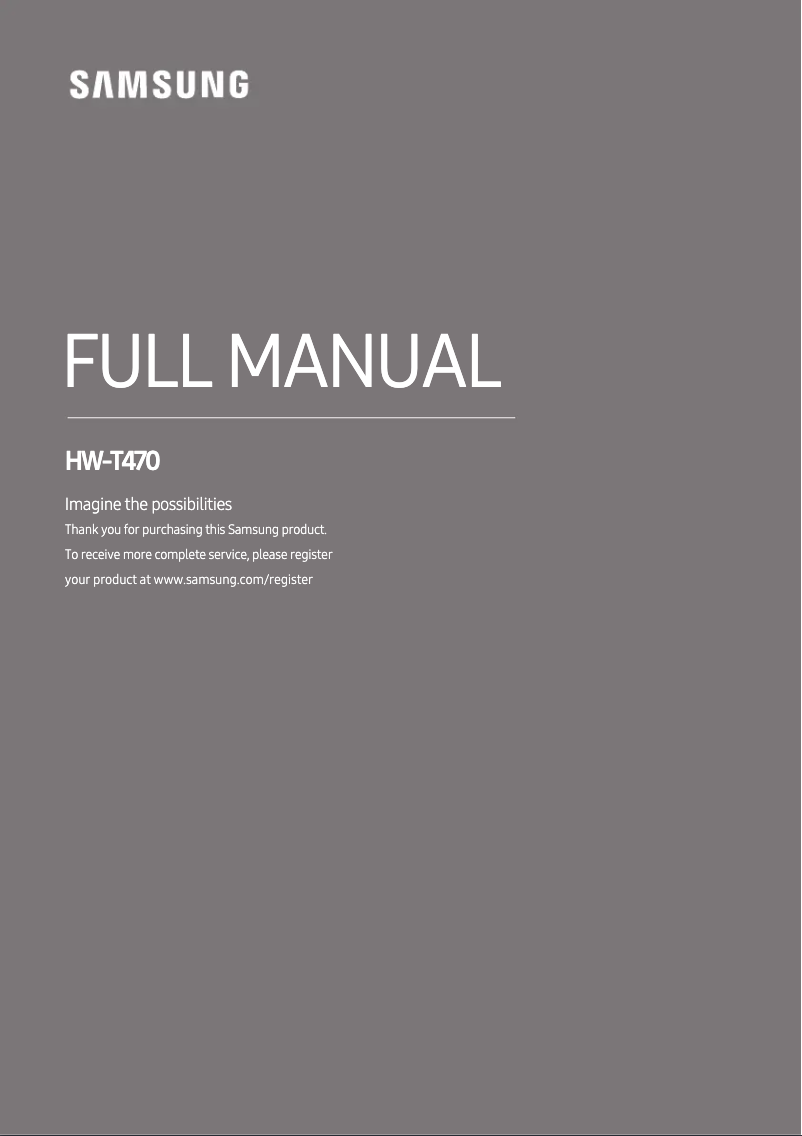 First page image of the manual for HW-T470