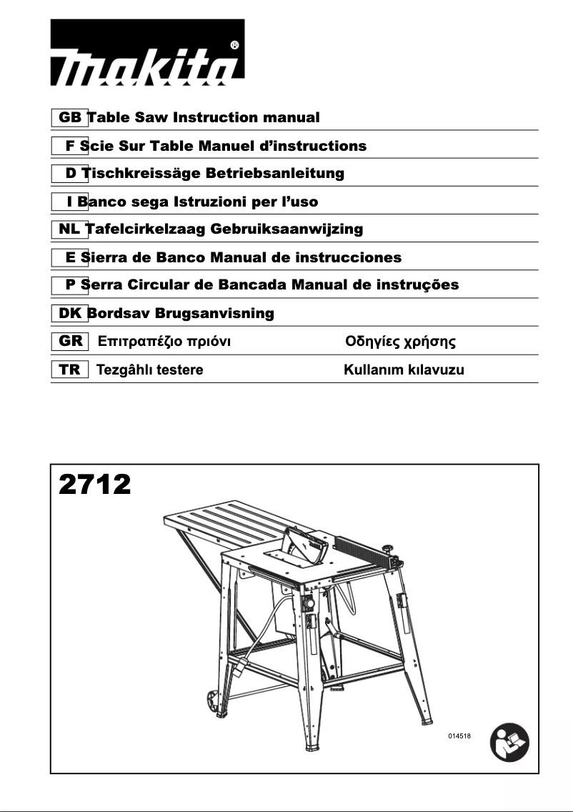 Page 1 of the manual User Manual Makita 2712