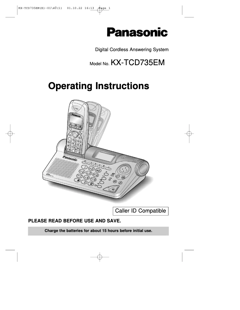 Page 1 of the manual User Manual Panasonic KX-TCD735EM