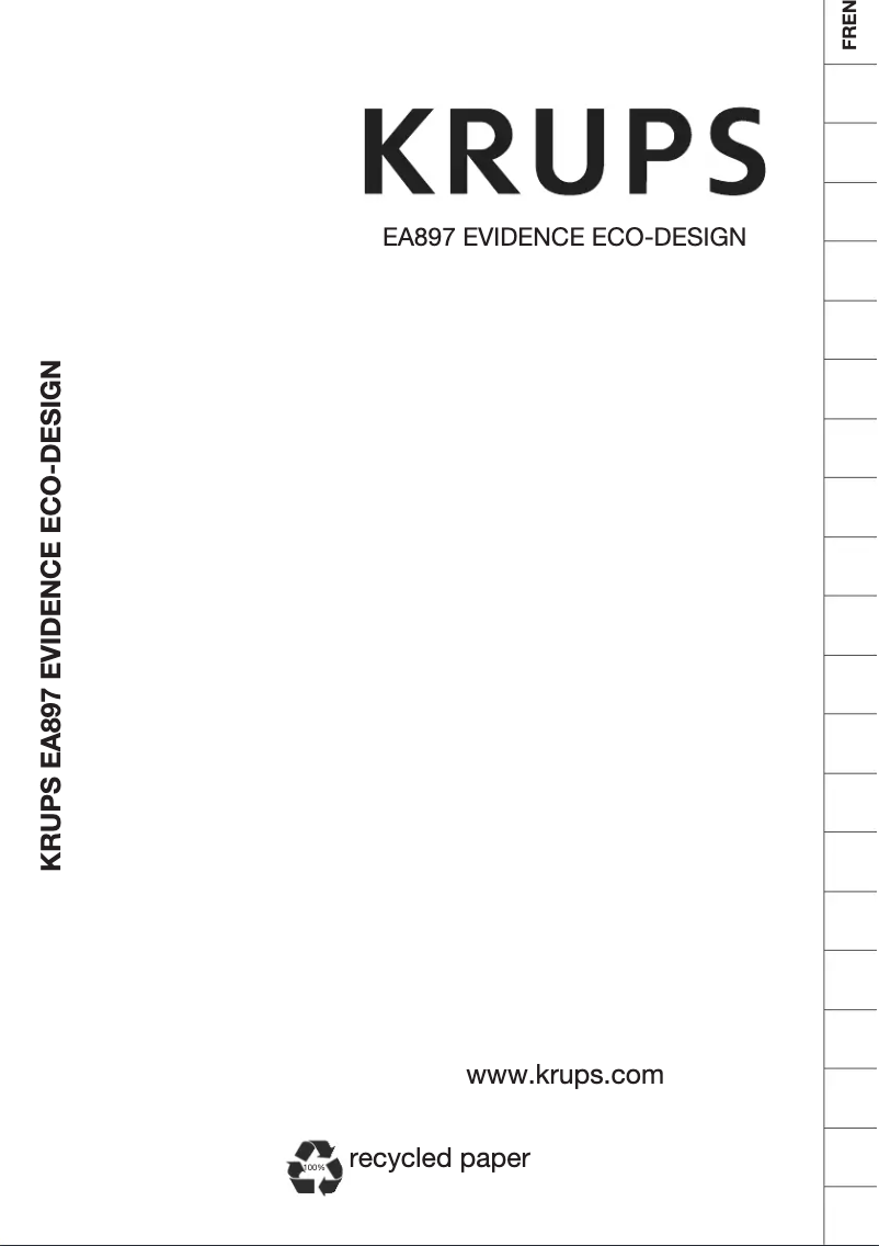 Image de la première page du manuel de l'appareil Evidence Eco-Design EA897
