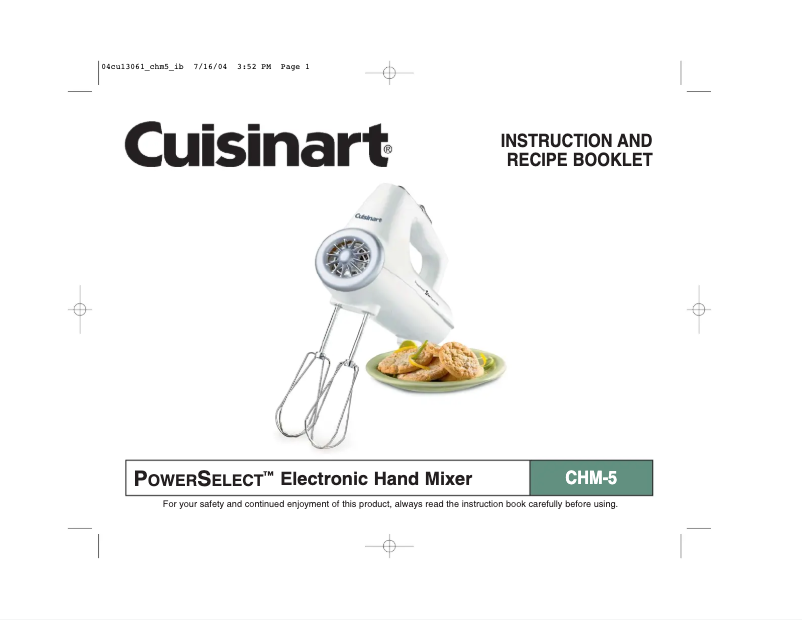 First page image of the manual for PowerSelect CHM-5