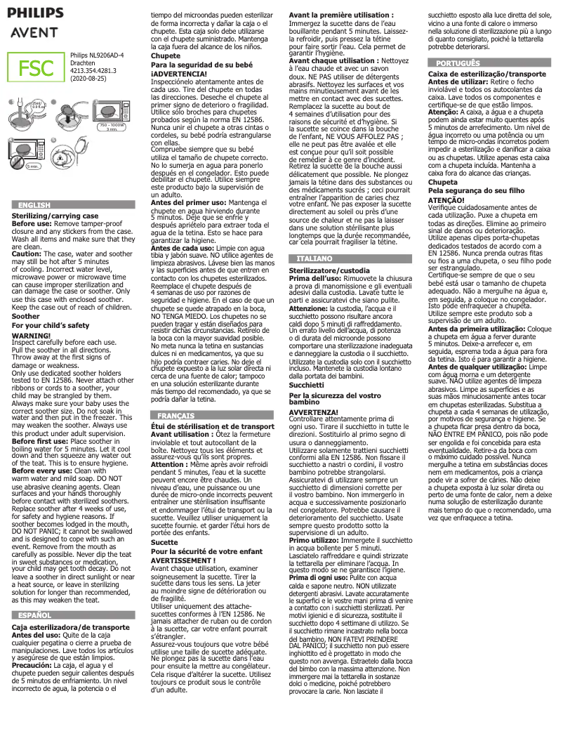 First page image of the manual for Avent SCF458