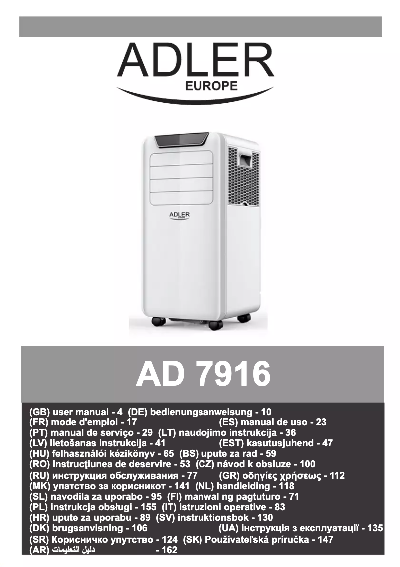 Page 1 of the manual User Manual Adler AD 7916