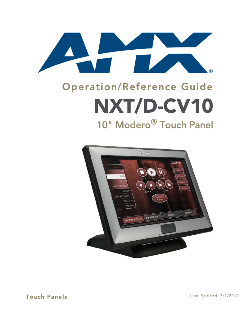 Page 1 of the manual User Manual AMX NXT-CV10
