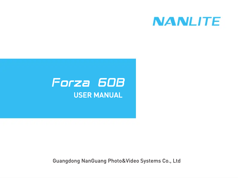 First page image of the manual for Forza 60B