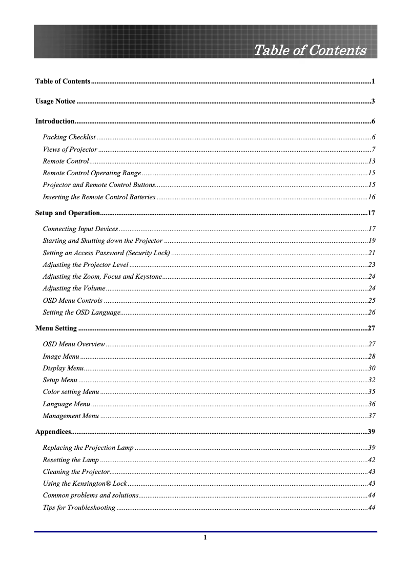 First page image of the manual for TX774