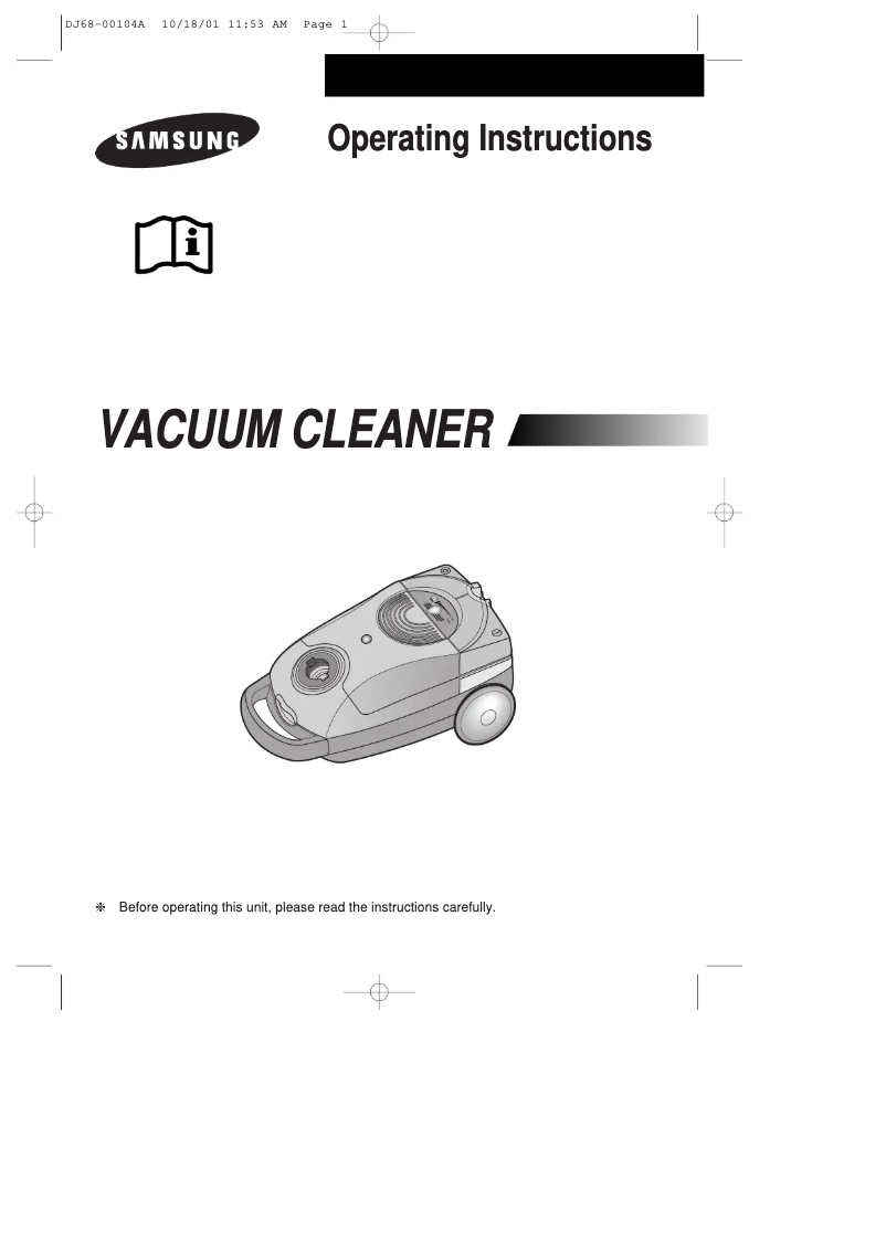 Page 1 of the manual User Manual Samsung VC-8828E