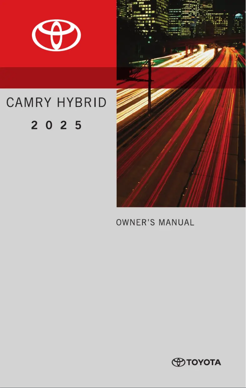 First page image of the manual for Camry Hybrid (2025)