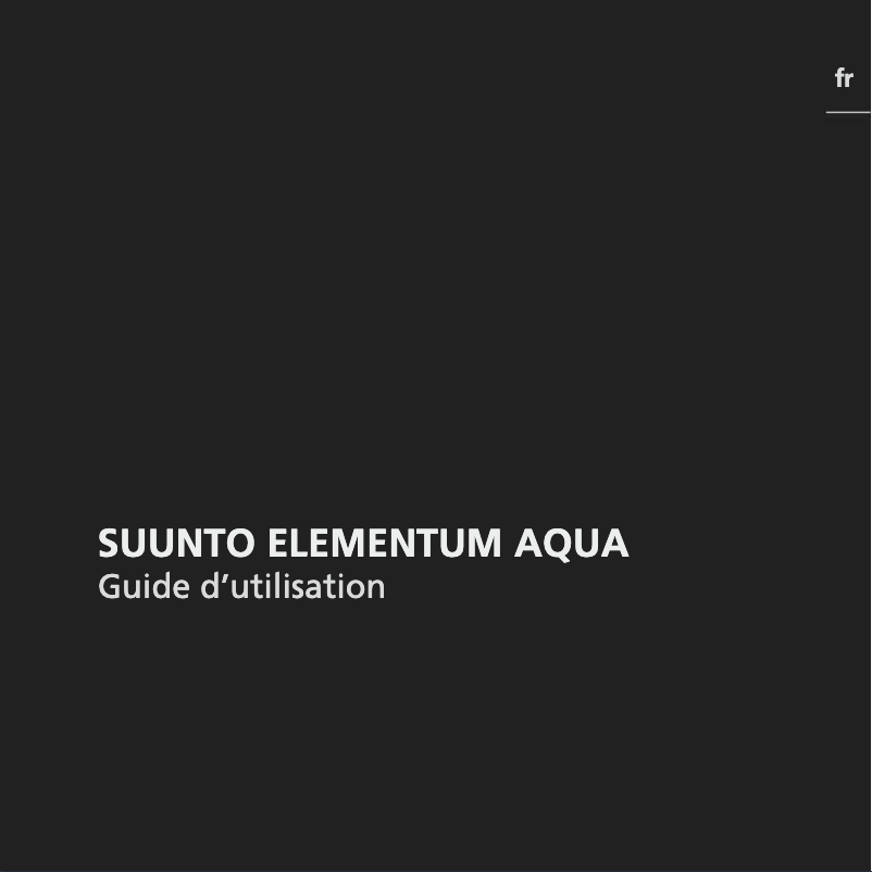 Page 1 of the manual User Manual Suunto Elementum Aqua
