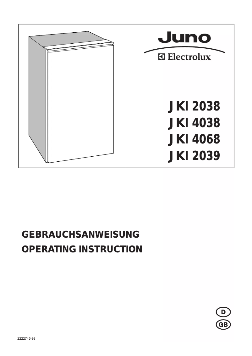 Page 1 of the manual User Manual Juno Electrolux JKI2039