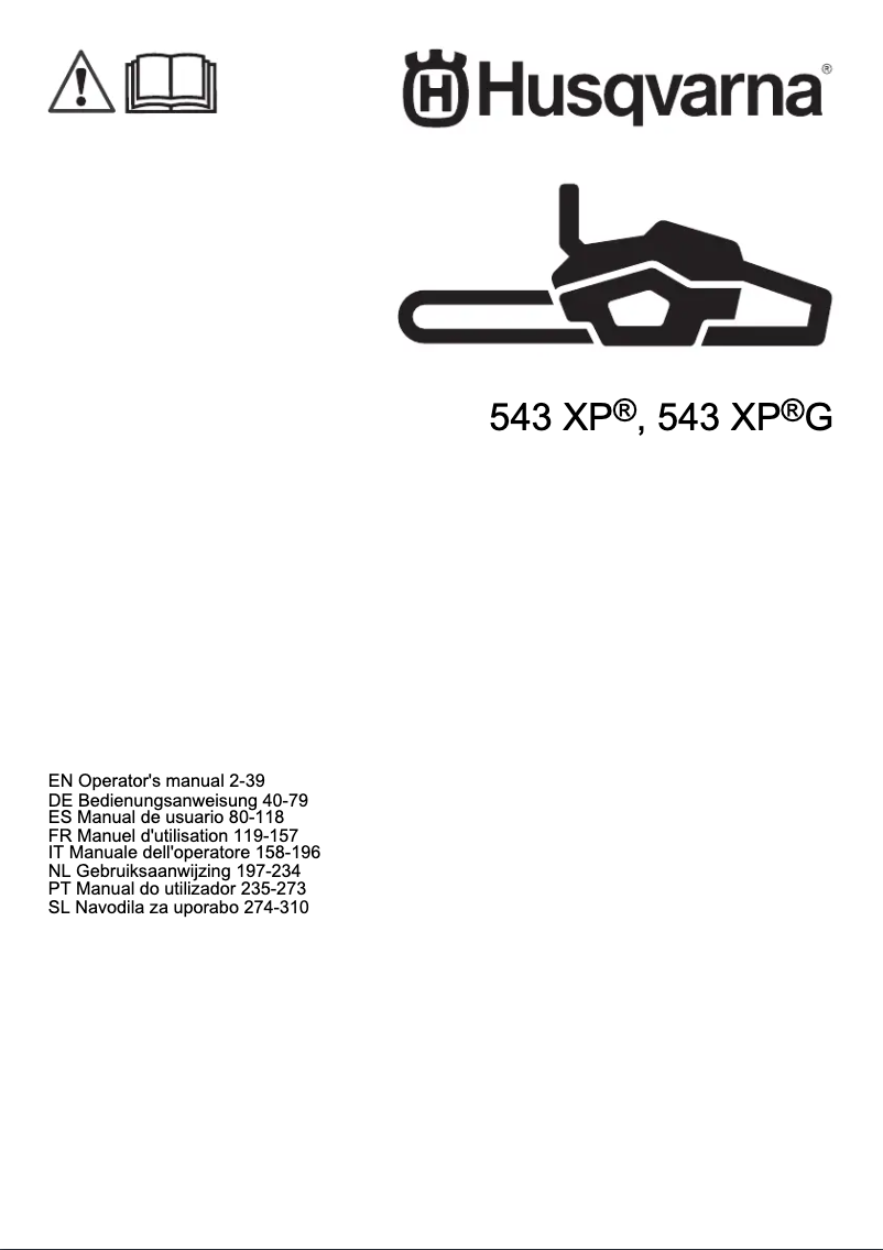 First page image of the manual for 543 XP