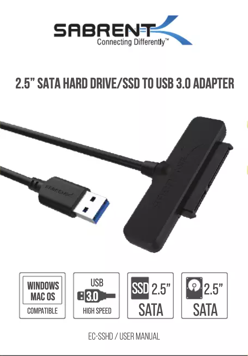 Page 1 of the manual User Manual Sabrent EC-SSHD