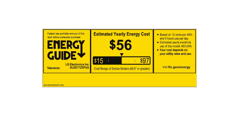 Page 1 of the manual Energy Label LG Signature ZX OLED77ZXPUA