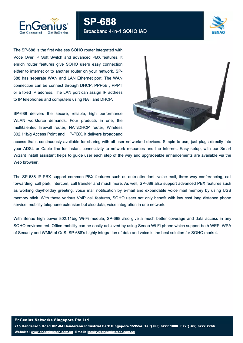 First page image of the manual for SP-688