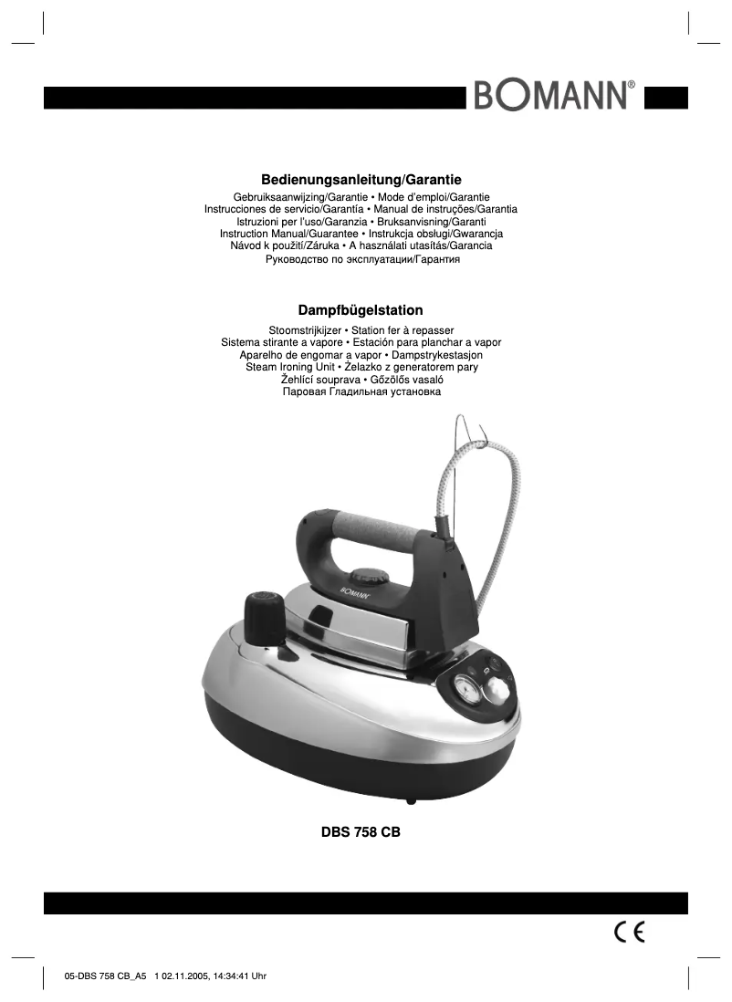 First page image of the manual for CB 758