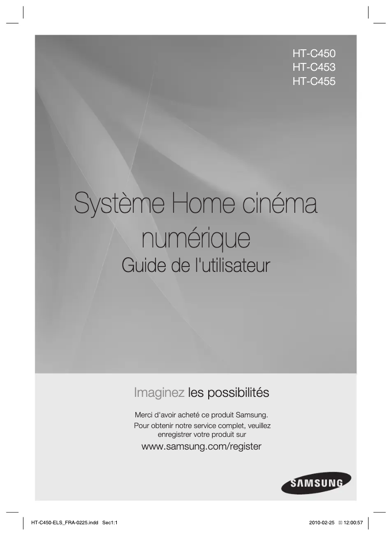 Page 1 of the manual User Manual Samsung HT-C453