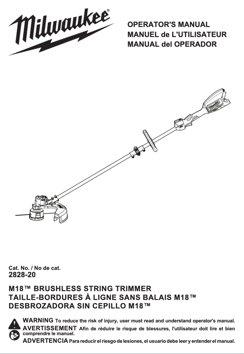 Page 1 of the manual User Manual Milwaukee M18 2828-21
