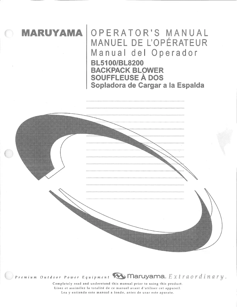 First page image of the manual for BL8200