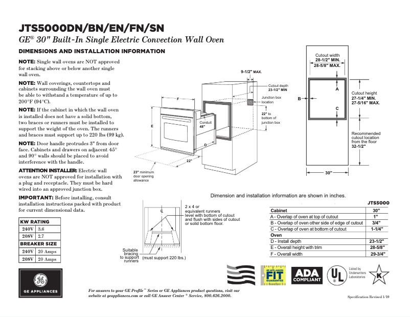 First page image of the manual for JTS5000DNBB