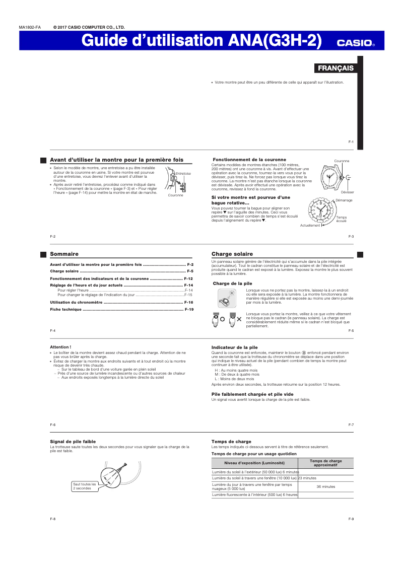 First page image of the manual for Edifice EFS-S510