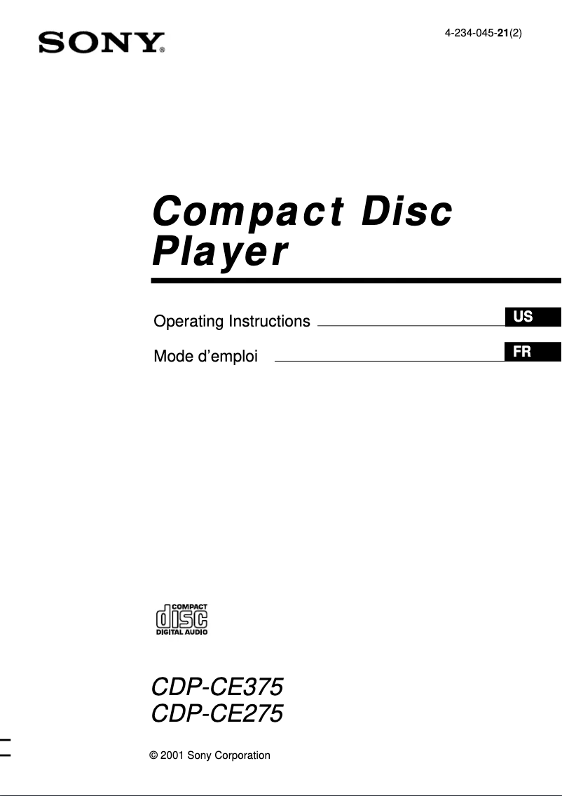 First page image of the manual for CDP-CE375