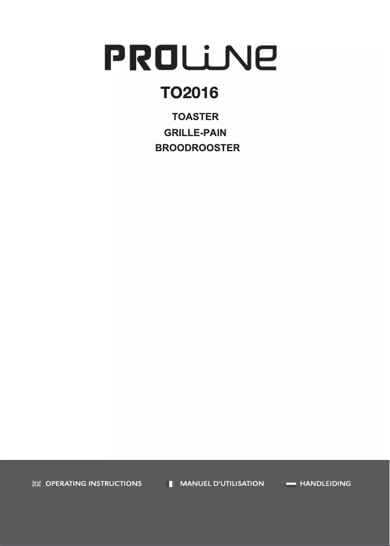 Page 1 of the manual User Manual Proline TO2016