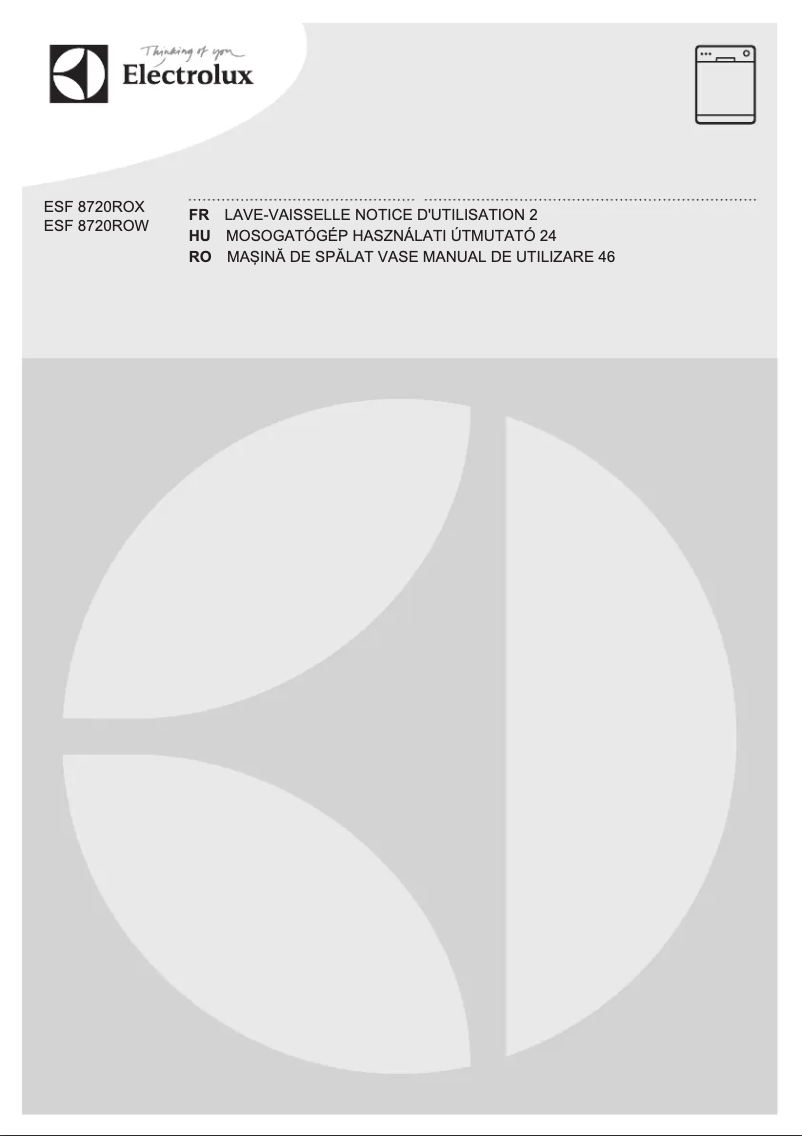 First page image of the manual for ESF8720ROX