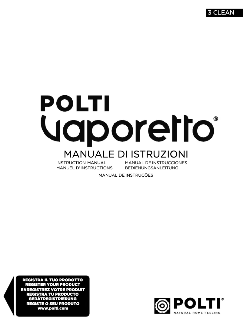 Page 1 of the manual User Manual Polti Vaporetto 3 Clean