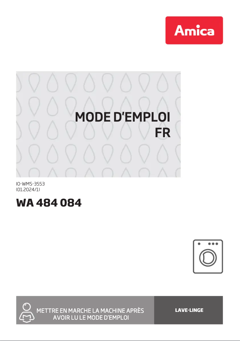 Page 1 of the manual User Manual Amica WA 484 084