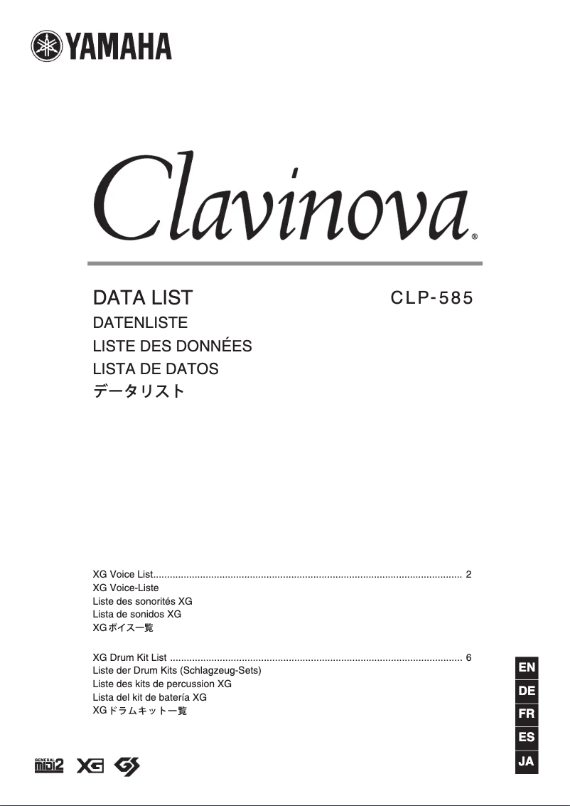 Page 1 of the manual User Manual Yamaha Clavinova CLP-535