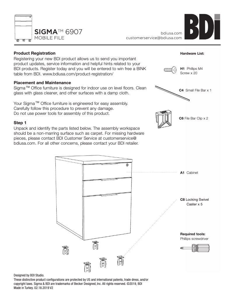 Page 1 of the manual User Manual BDI Sigma 6907