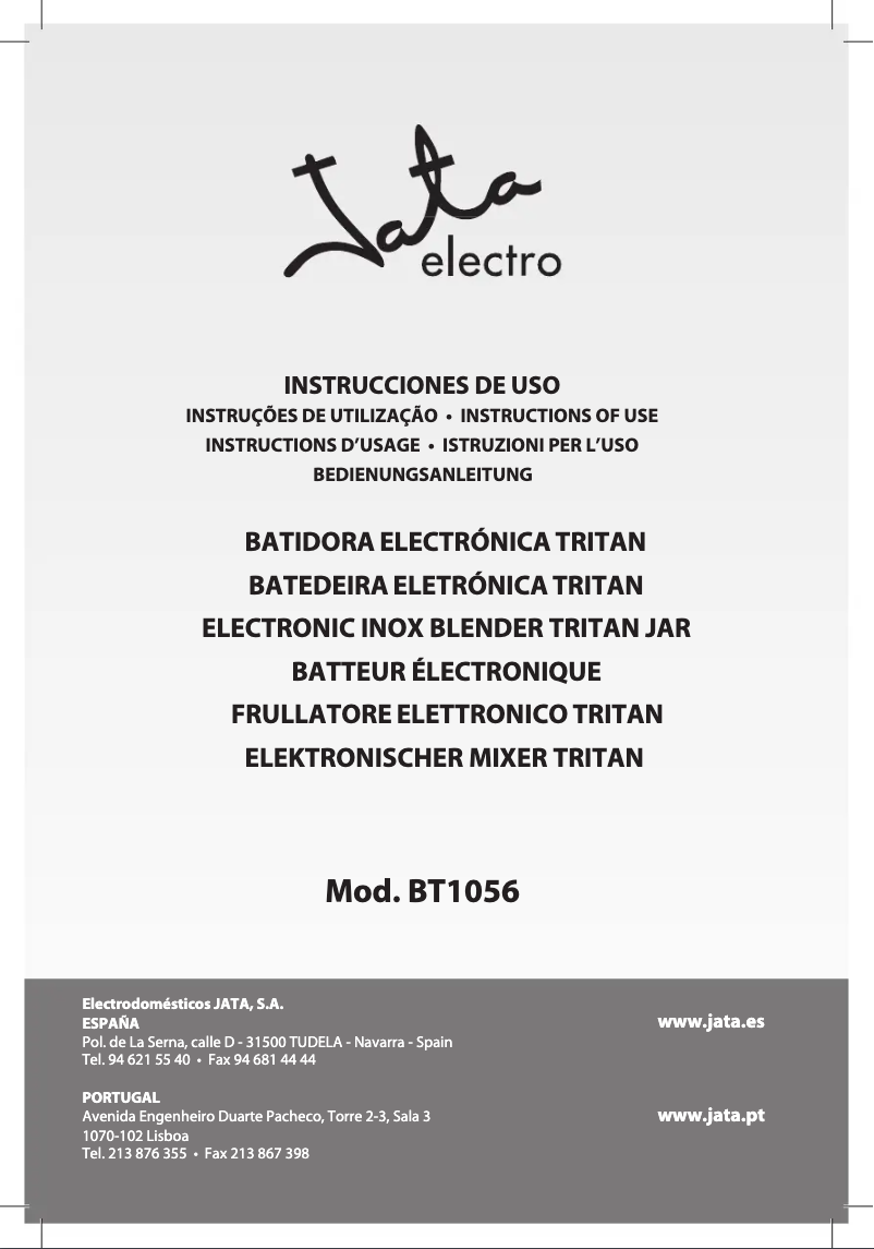 First page image of the manual for BT1056