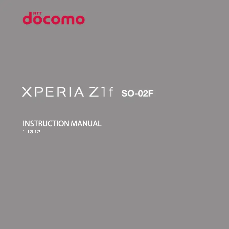 Page 1 of the manual User Manual Sony Xperia Z1f