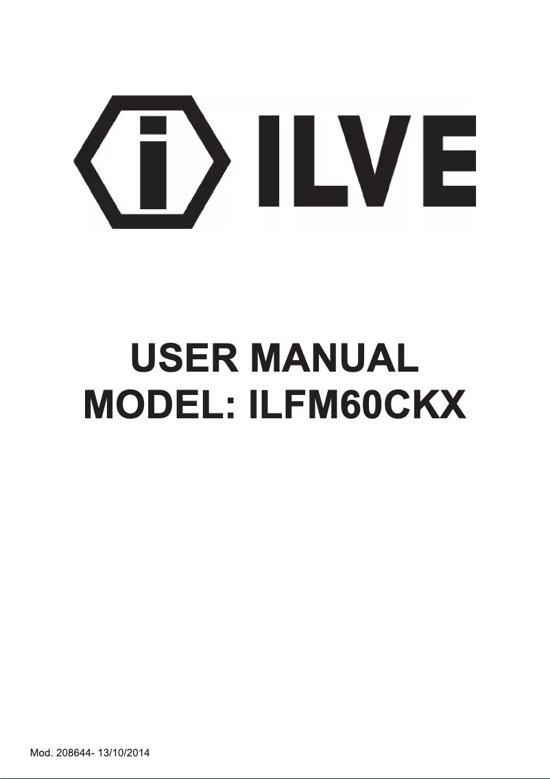 First page image of the manual for ILFM60CKX