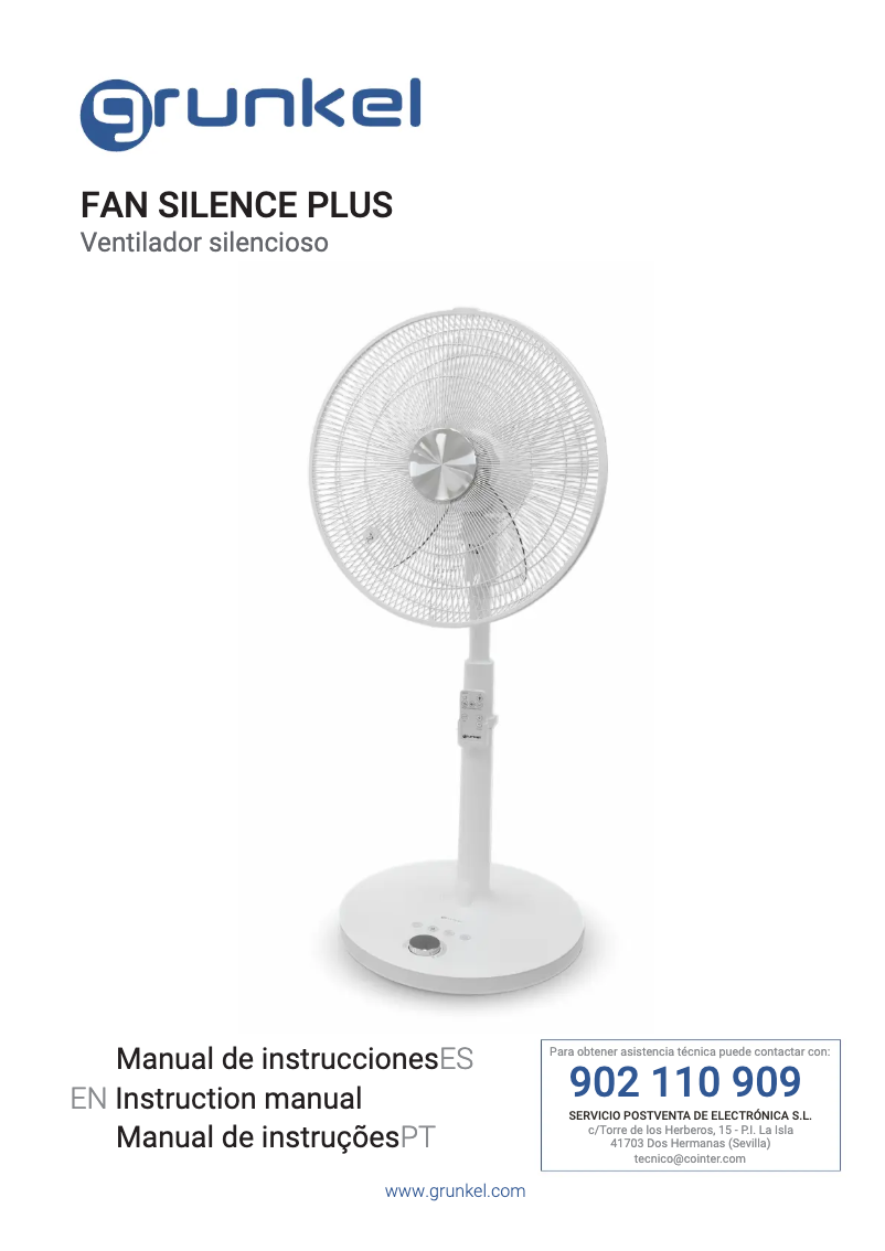 Page 1 of the manual User Manual Grunkel FAN Silence Plus
