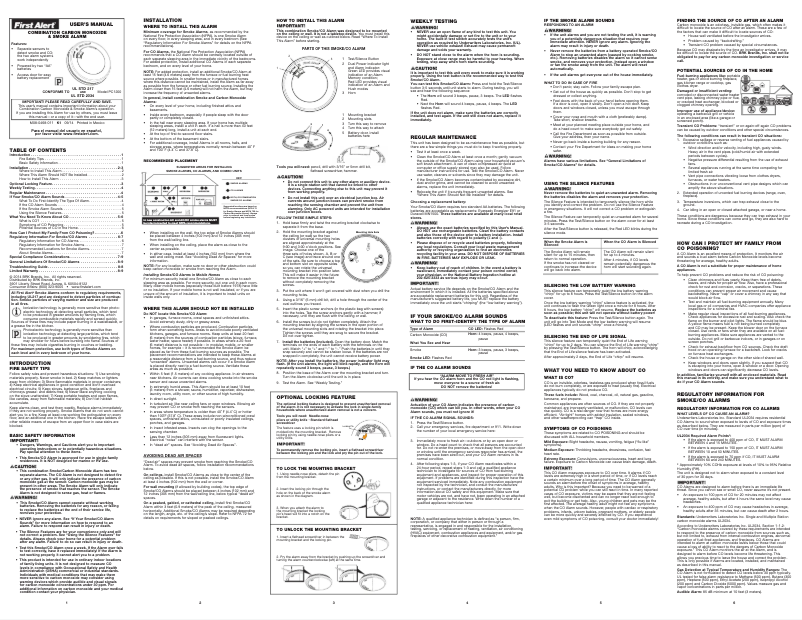Page 1 of the manual User Manual First Alert PRC700