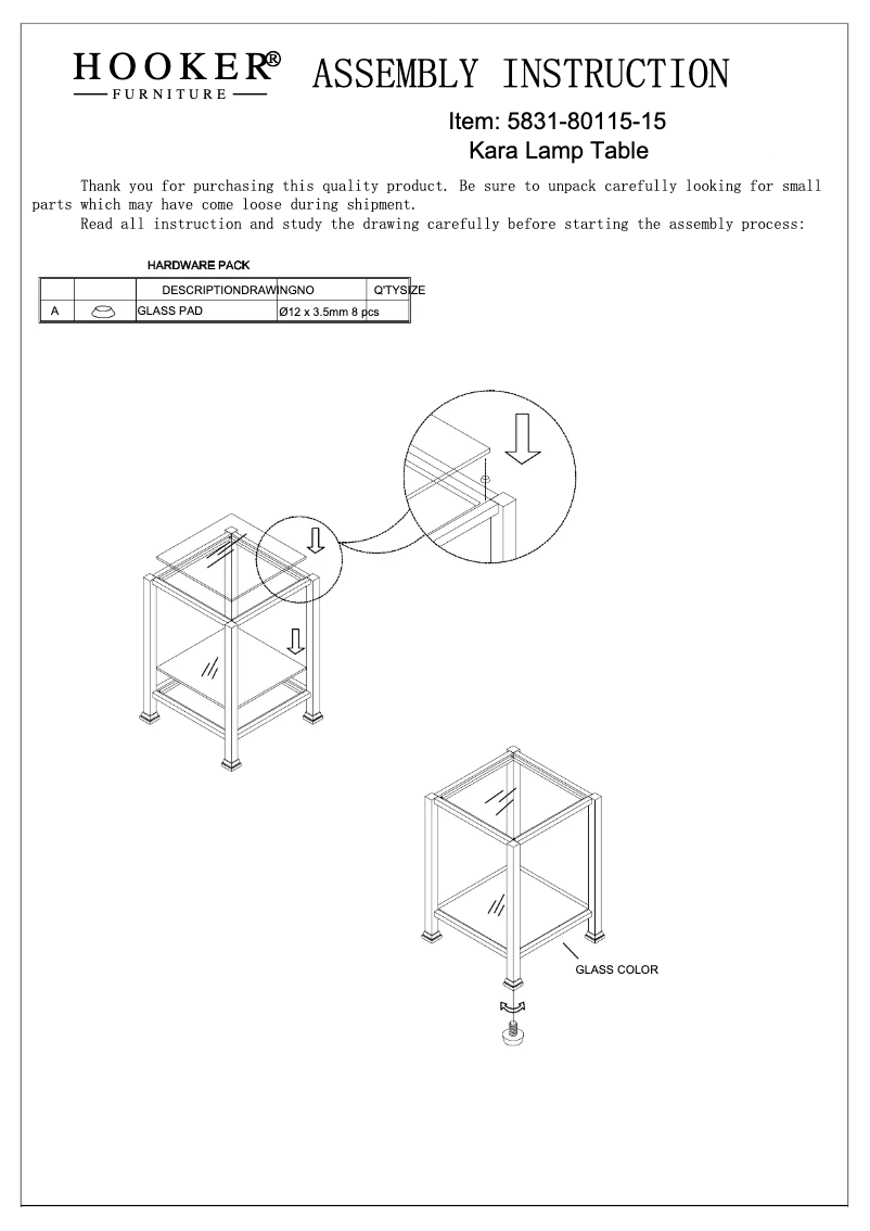 Page 1 of the manual User Manual Hooker 5831-80115-15