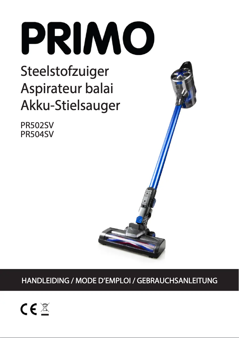 First page image of the manual for PR502SV