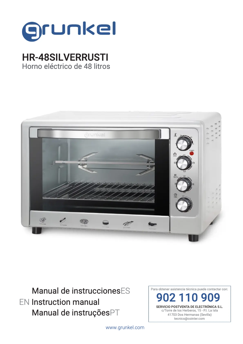 Page 1 of the manual User Manual Grunkel HR-48SILVERRUSTI